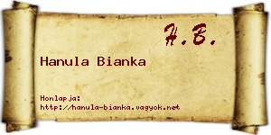 Hanula Bianka névjegykártya